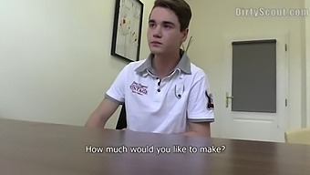 Straight Guy Gets Interviewed And Fucked By A Cute Girl