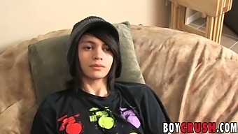 Beautiful Young Man Masturbating And Ejaculating During A Sexual Interview